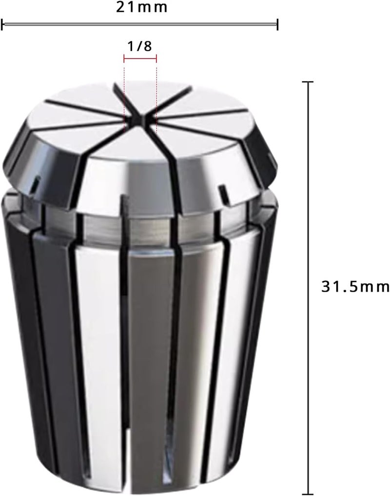 WEXWE Tools ER20 1/8,1/4,5/16,3/8,1/2 Inch Size High Precision Spring Collets Set, Accuracy Within 0.008 mm, router collets Tool Holder For CNC Milling Engraving Chuck Lathe Workholding,5pcs - Image 4